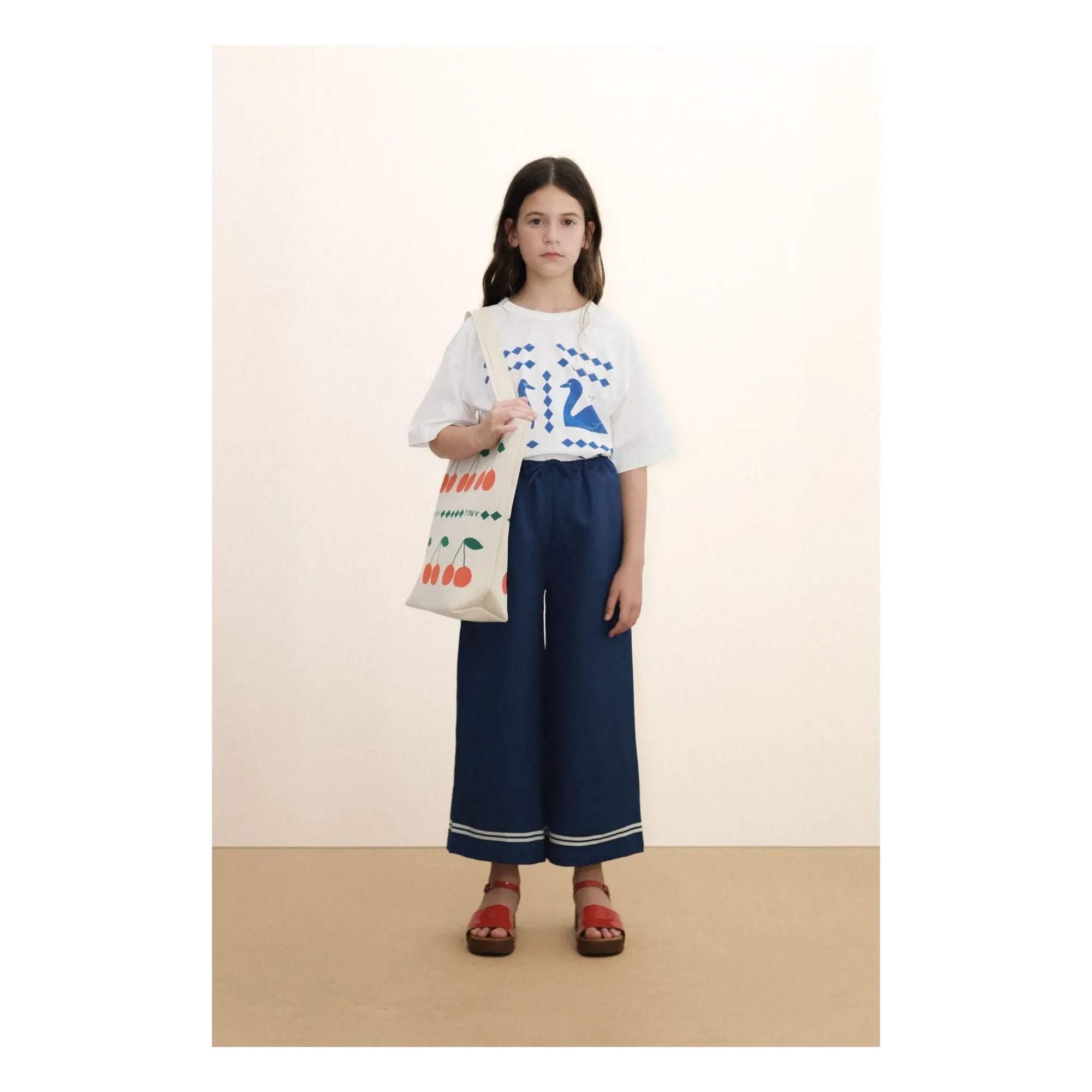 Tinycottons - Swans Losanges Organic Cotton T-shirt | White
