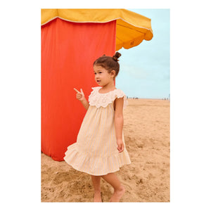 Louise Misha - Danya Striped Organic Cotton Dress | Yellow