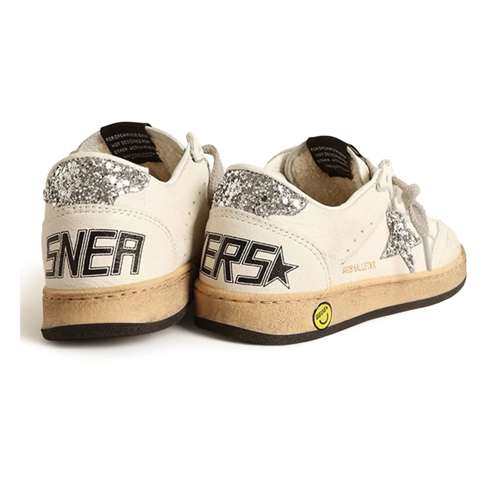 Golden Goose - Ballstar Glitter Laced Sneakers | Silver