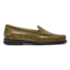 Augusta - Zoe Croco Pattern Loafer | Olive Green