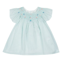 Tartine et Chocolat - Striped Floral Gathered Dress | Mint Green