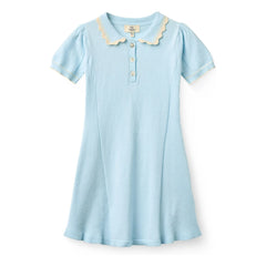 Copenhagen Colors - Organic Cotton Houndstooth Dress | Ice Blue