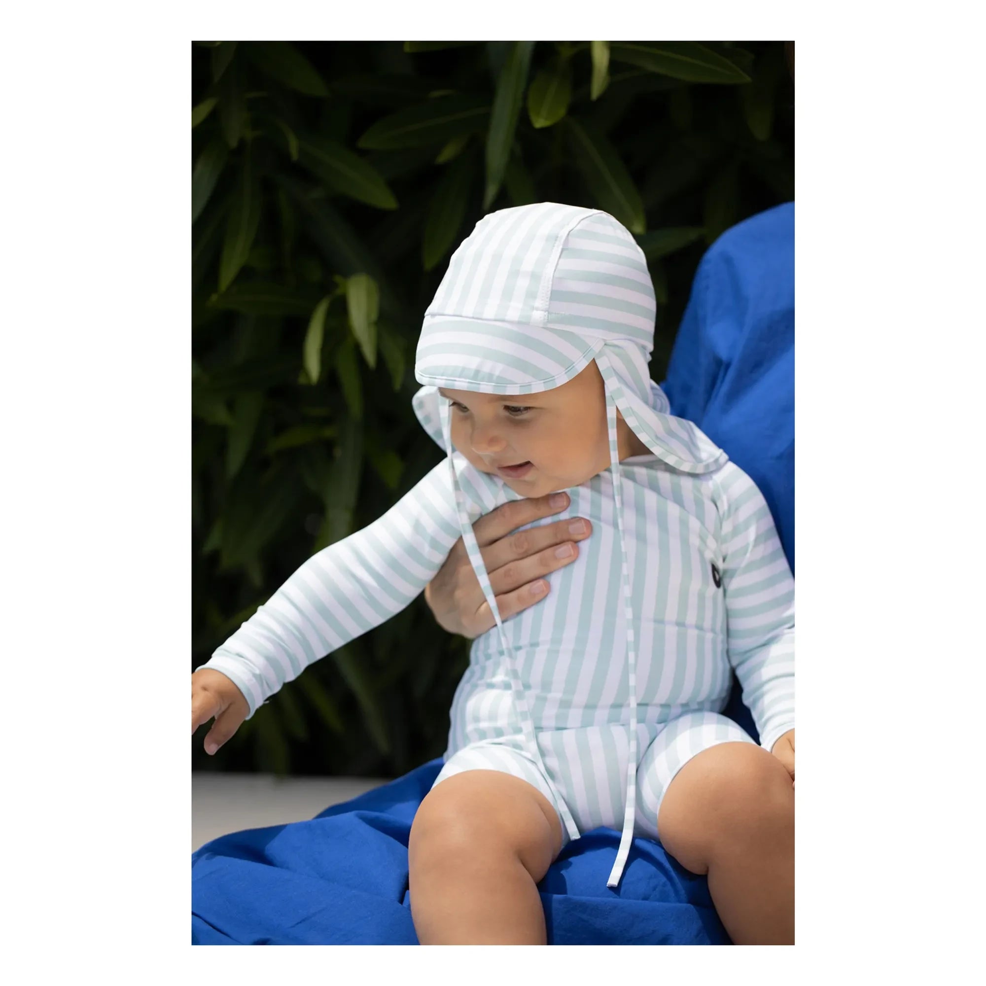 1+ in the family - Eivissa Striped Hat | Almond Green