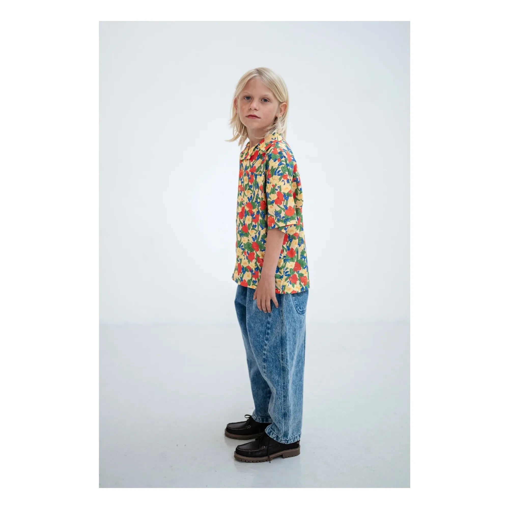 Repose AMS - Boxy Fleurie Organic Cotton Shirt | Pale Yellow