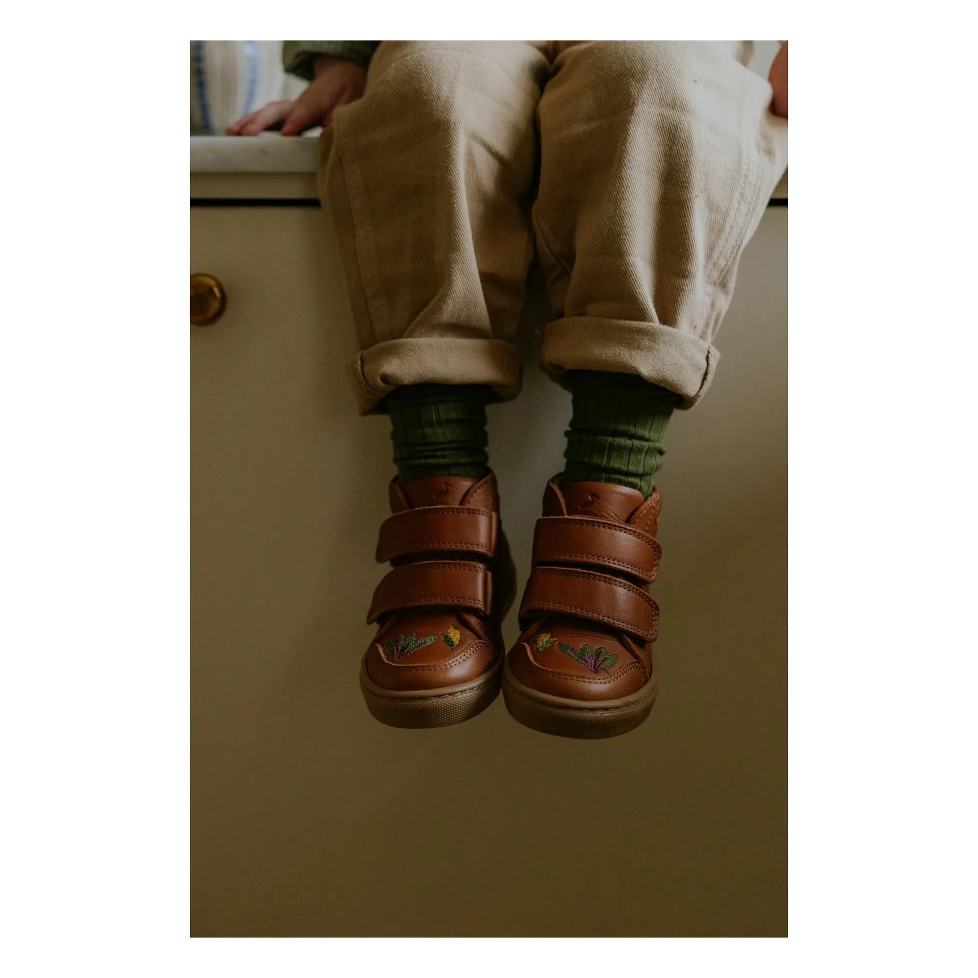 Petit Nord - Autumn Harvest Scuffed Sneakers - Uniqua Collection | Cognac