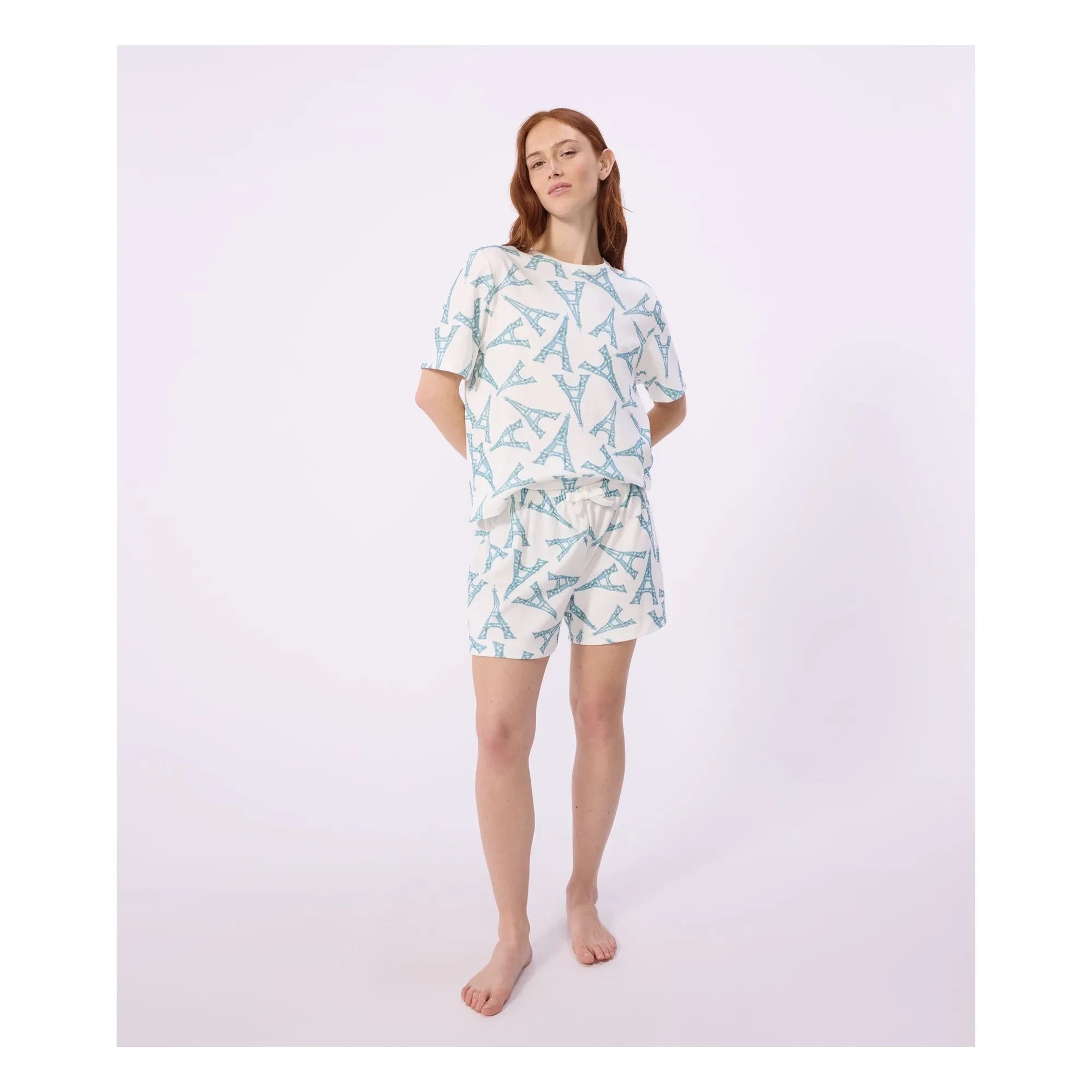 Petit Bateau - Pyjama Shorts Eiffel Tower | White