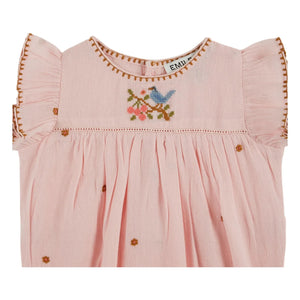 Emile et Ida - Embroidered Romper | Light Pink