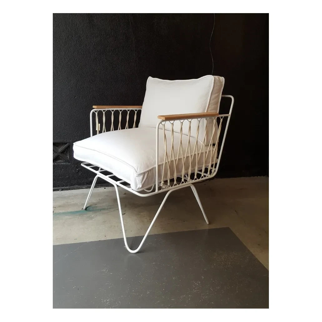 Honoré - Croisette White Epoxy and Cotton Armchair | White