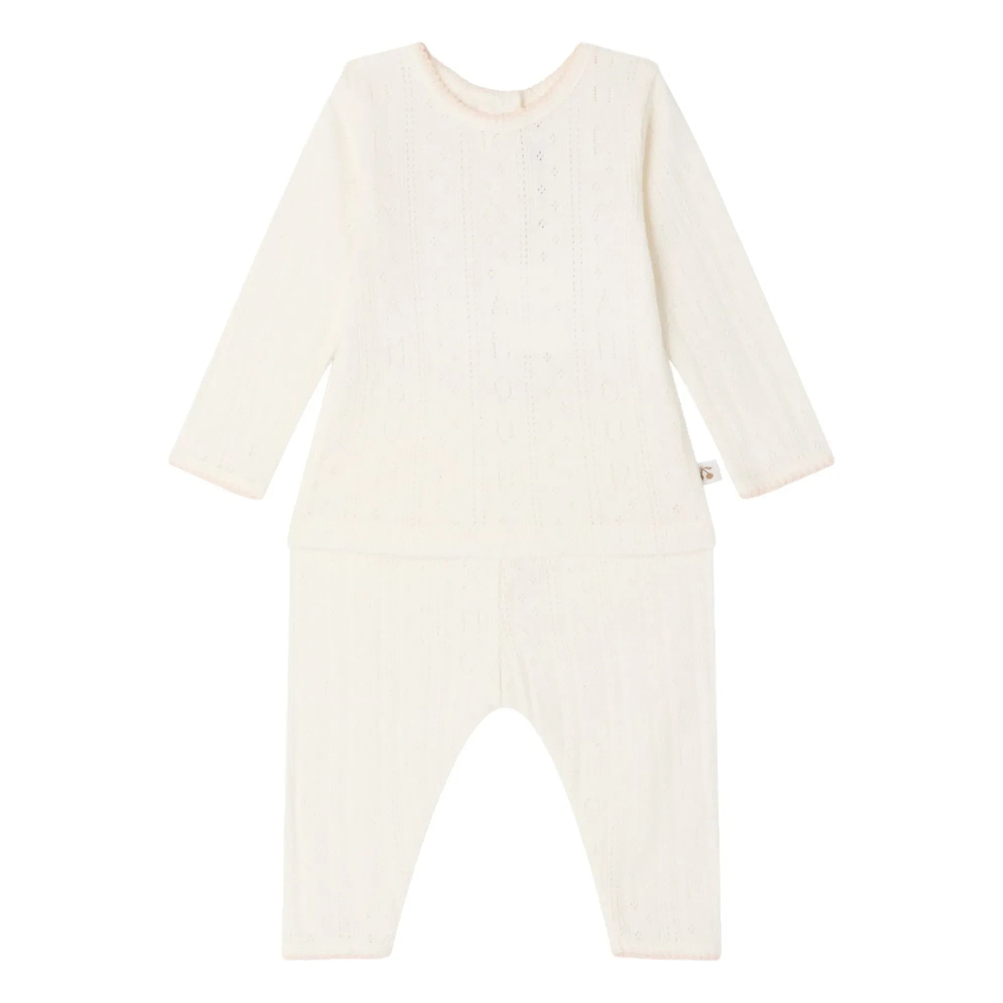 Bonpoint - Leandra Pointelle Organic Cotton T-Shirt and Leggings Set | White