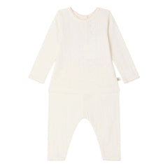 Bonpoint - Leandra Pointelle Organic Cotton T-Shirt and Leggings Set | White