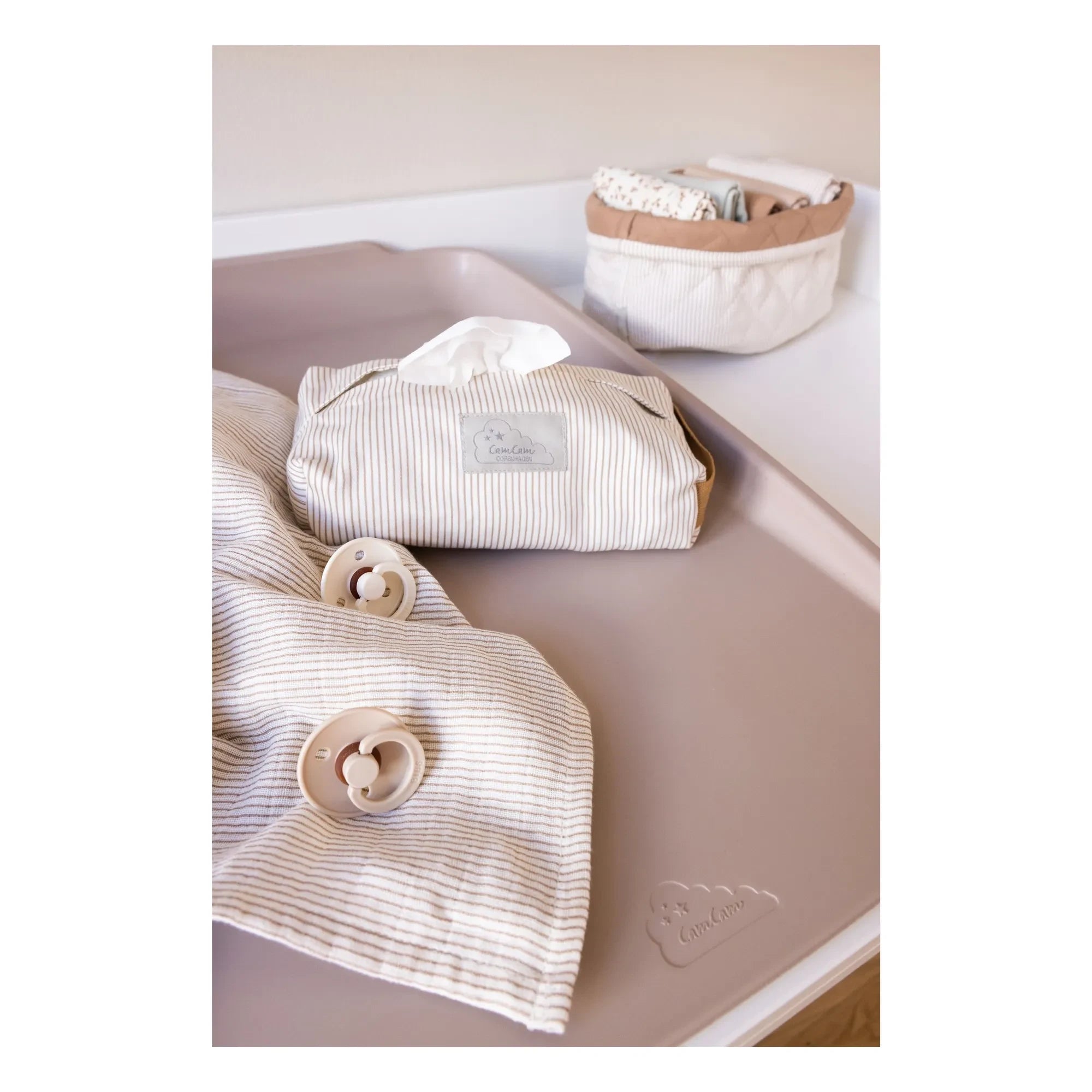 Cam Cam - Striped Wet Wipes Dispenser | Camel