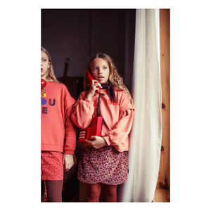 Piupiuchick - Hey Jude Organic Cotton Ruffled Sweatshirt | Coral