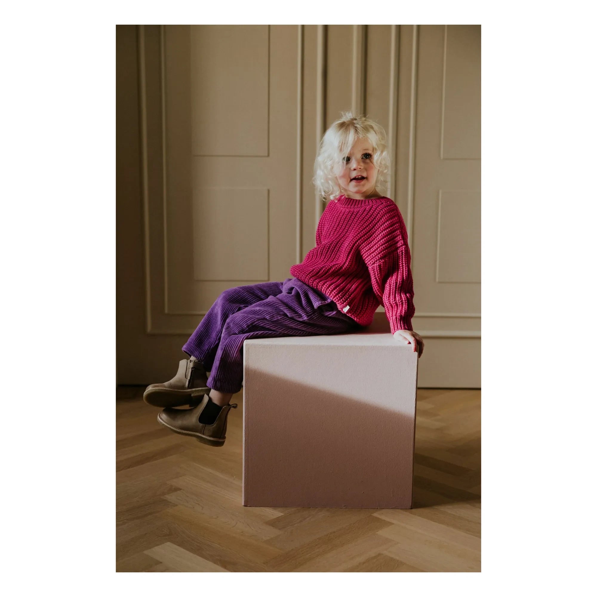 Yuki - Organic Cotton Thick Sweater | Fuchsia