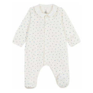 Petit Bateau - Dors Bien Cœurs Organik Kadife Pijama | Beyaz