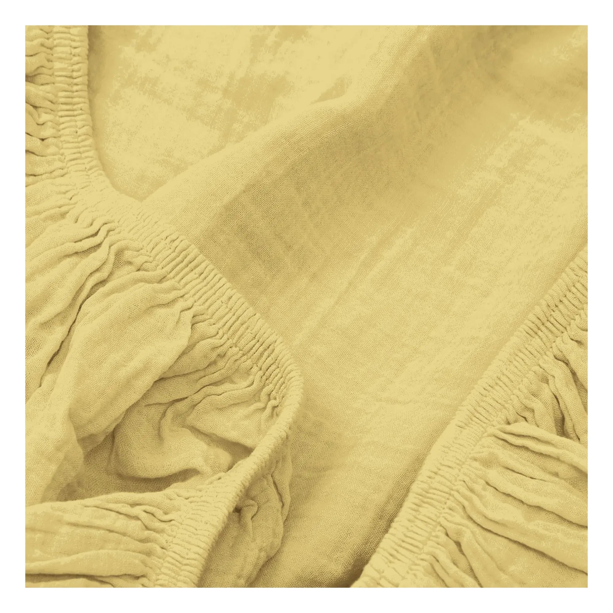 Haomy - Cotton Voile Elastic Fitted Sheet | Straw Yellow