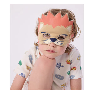 Petit Bateau - Organic Cotton Lion Masked and Short Pajama Set | White