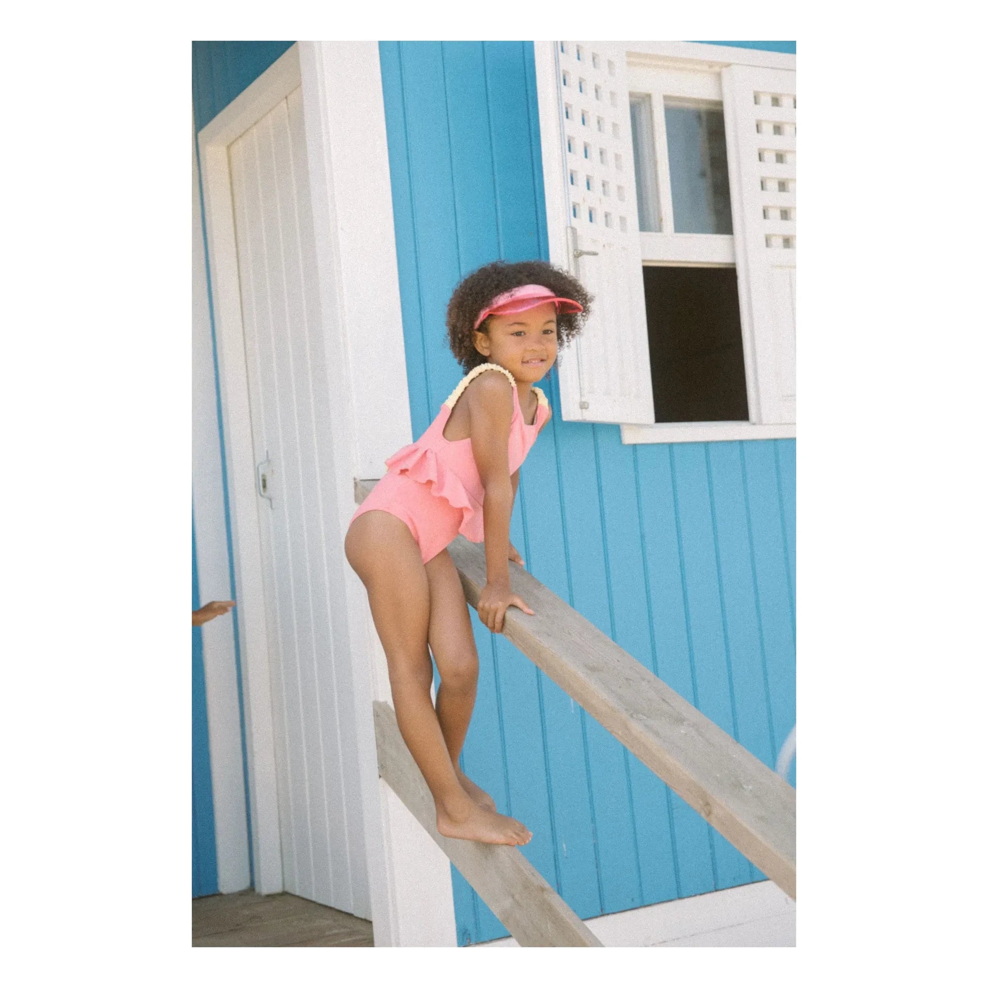 My First Cantê - Winnie Leaves Textured Ruffle Swimsuit | Pink