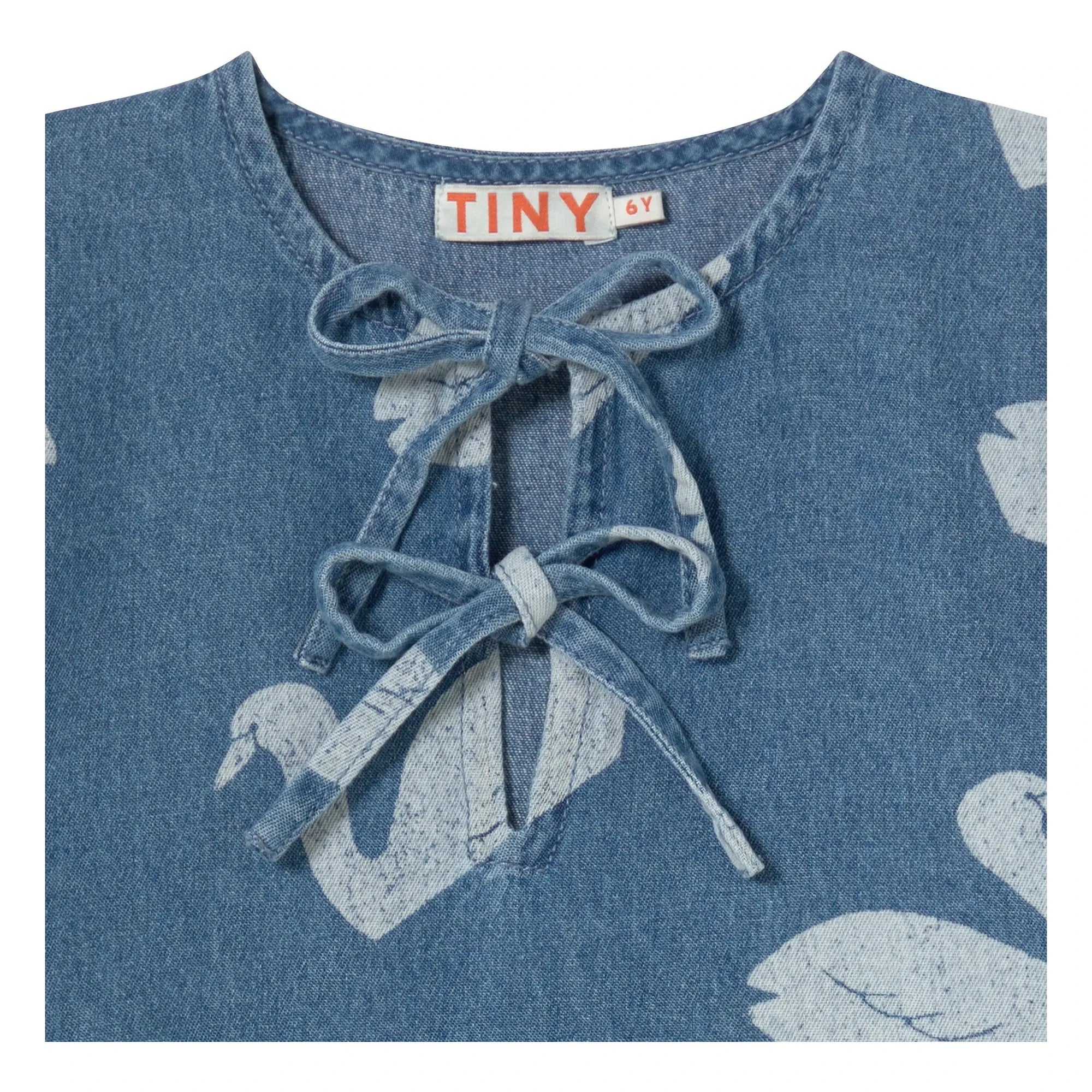 Tinycottons - Denim Kuğular Elbise | Mavi