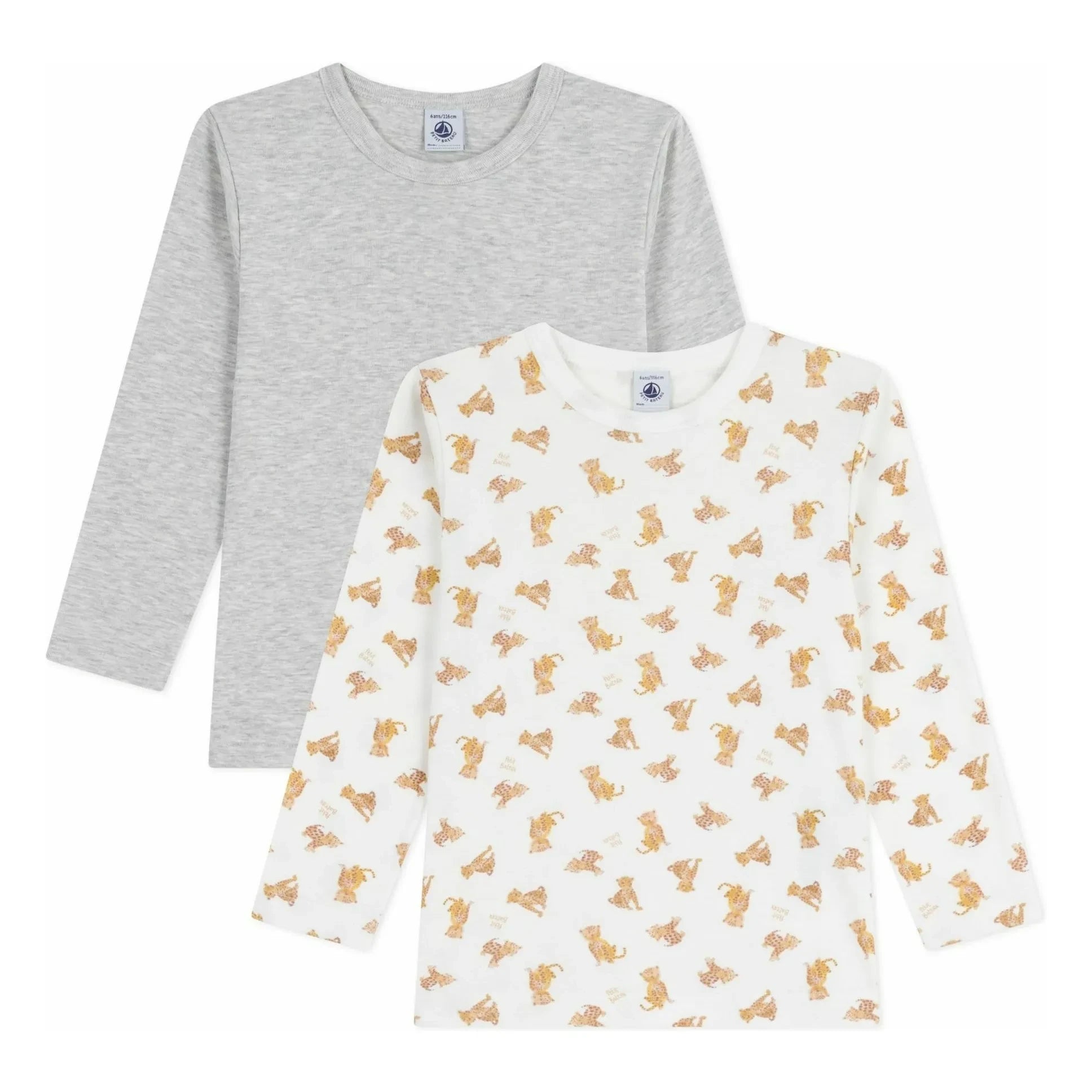 Petit Bateau - 2-piece Cheetah T-shirt Set | White