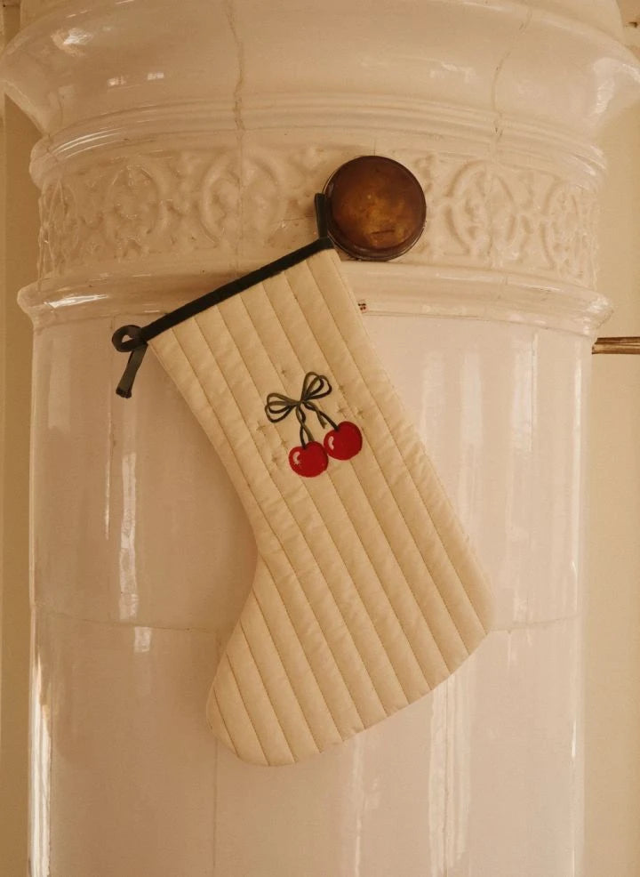 Konges Sløjd - Cherry Christmas Stocking | Ecru