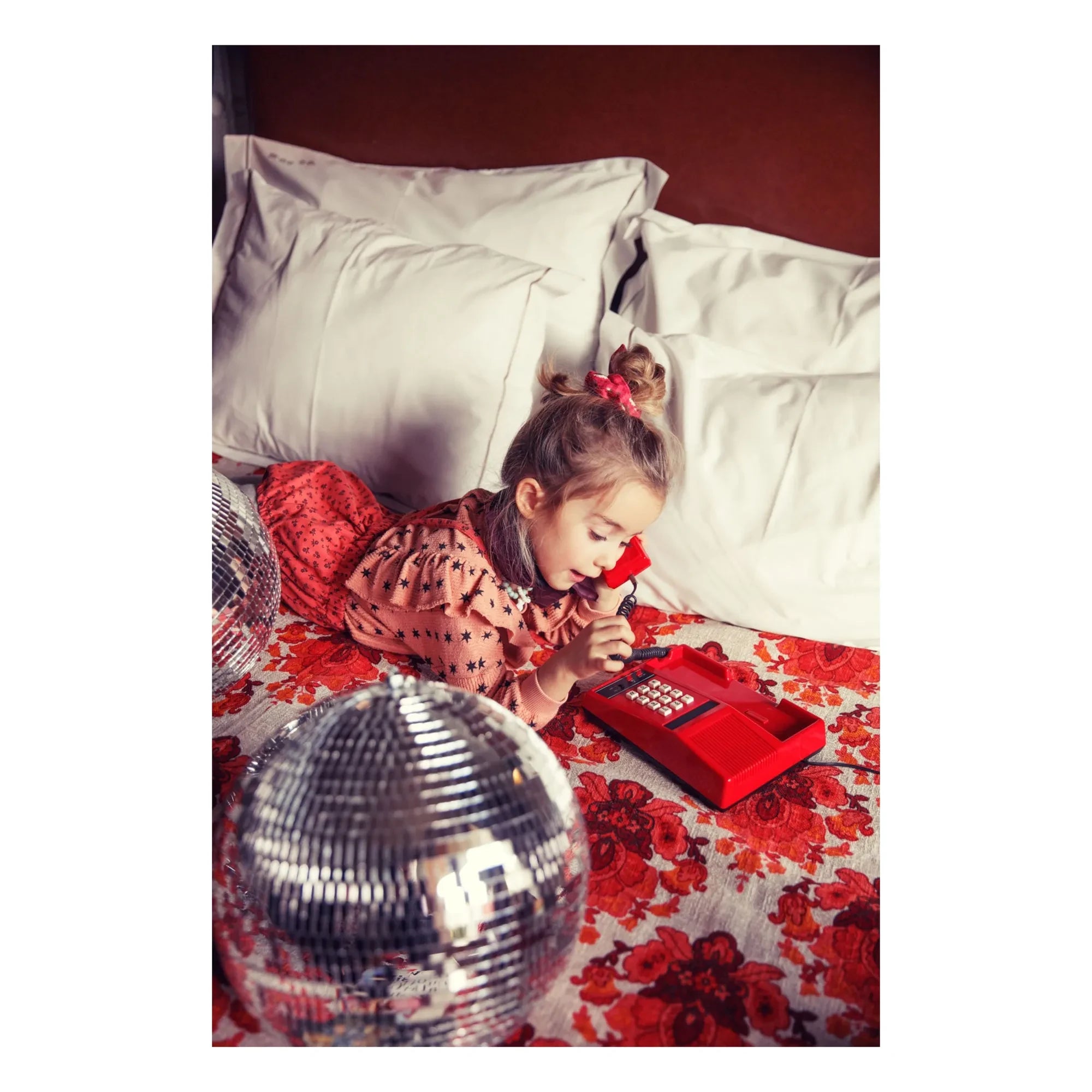 Piupiuchick - Striped Sweatshirt with Stars | Coral