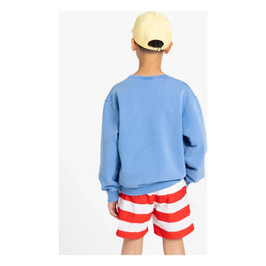 Smallable Kid - Archie Striped Swim Shorts | Dark Red