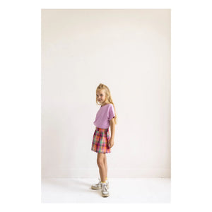 Jenest - Sara Organic Cotton Check Skirt | Fuchsia