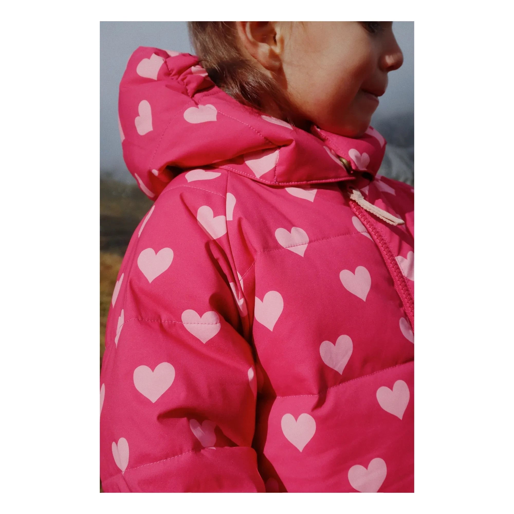 Konges Sløjd - Nuka Coat Recycled Fiber Hearts | Fuchsia