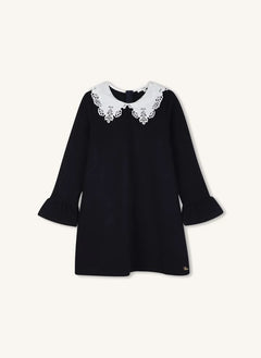 Chloé - Milano İşlemeli Yaka Elbise | Koyu Mavi