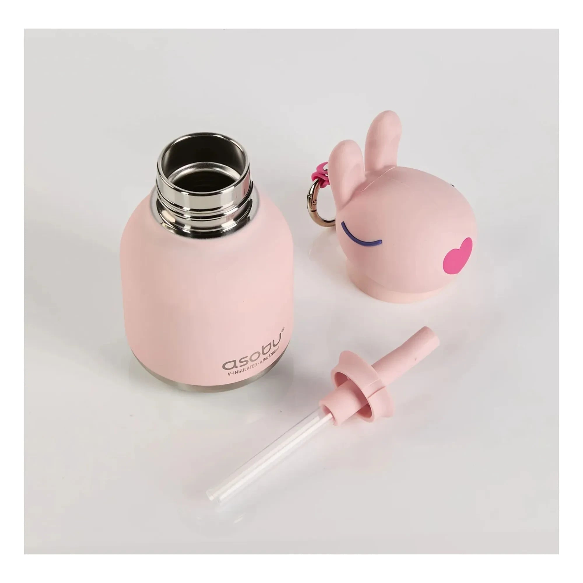 Asobu - Mini stainless steel water bottle Rabbit | Pale Pink