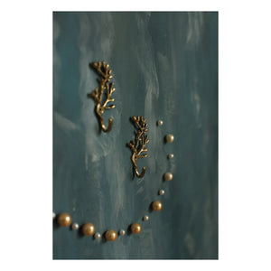 Doing Goods - Marie Cora Recycled Brass Wall Hooks - Set of 2 | Gold Brown