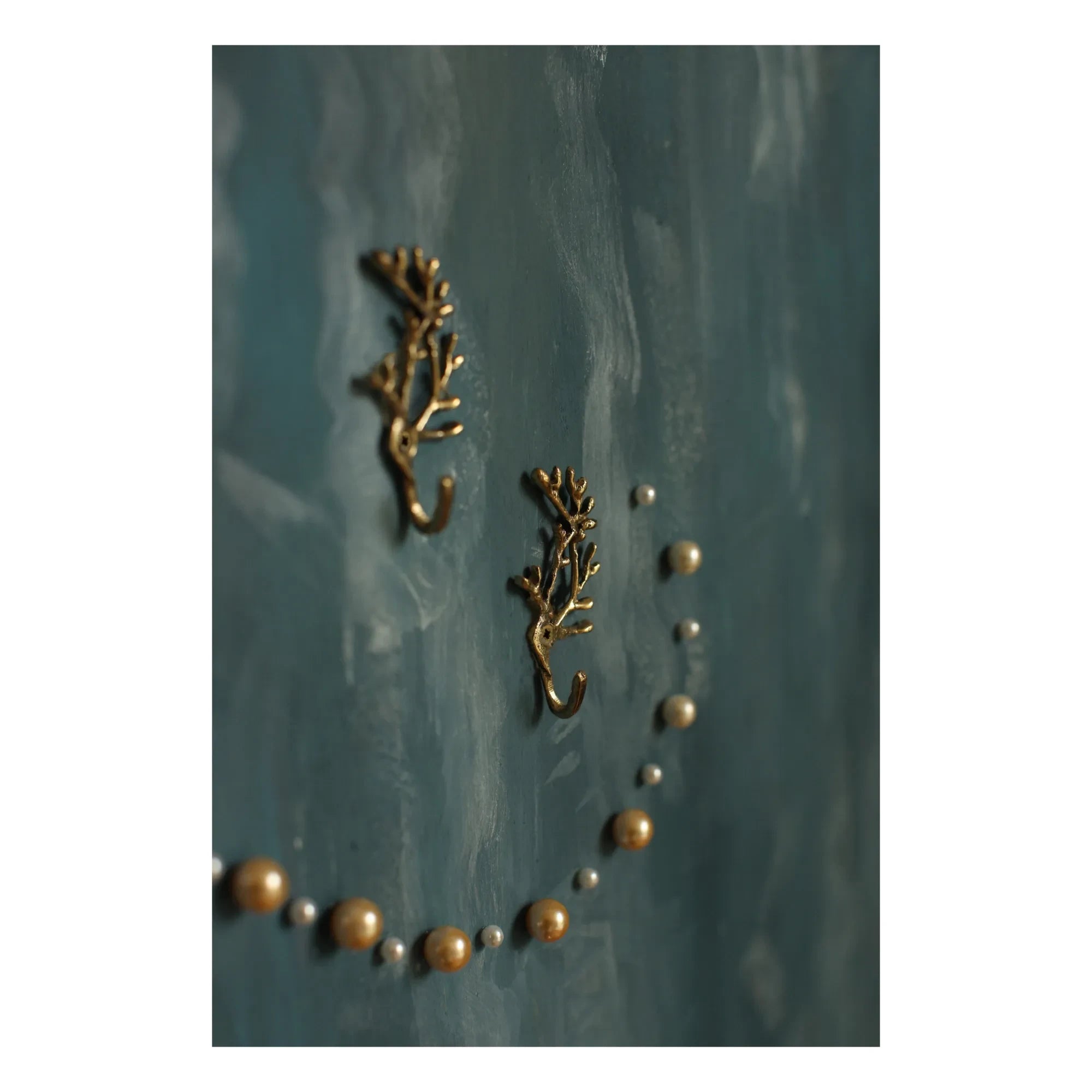 Doing Goods - Marie Cora Recycled Brass Wall Hooks - Set of 2 | Gold Brown