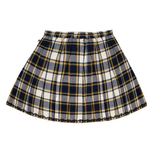 Bonton - Mali Kareli Etek | Beyaz