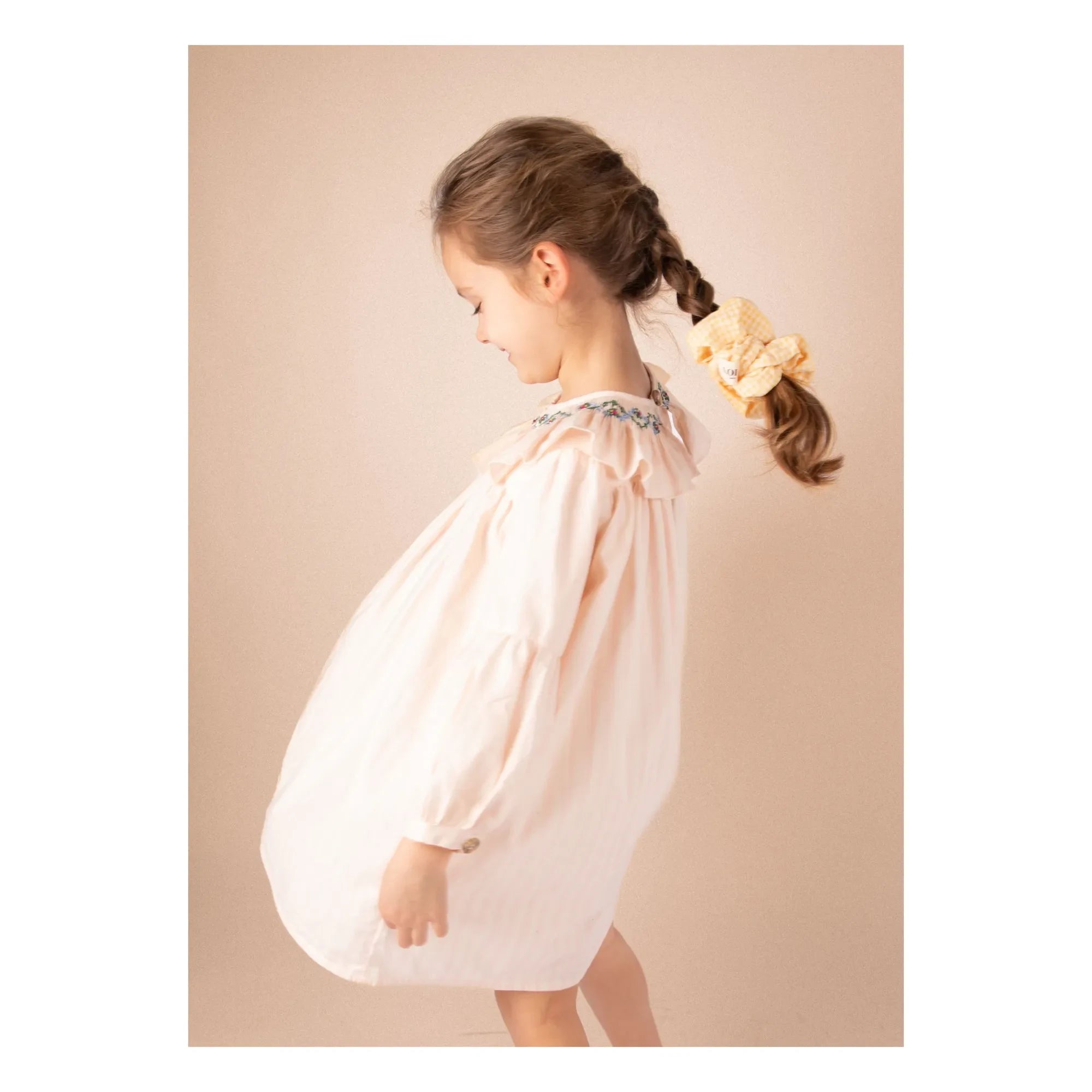 Dormouse - Lou Scrunchie Vichy Organik Pamuk | Sarı