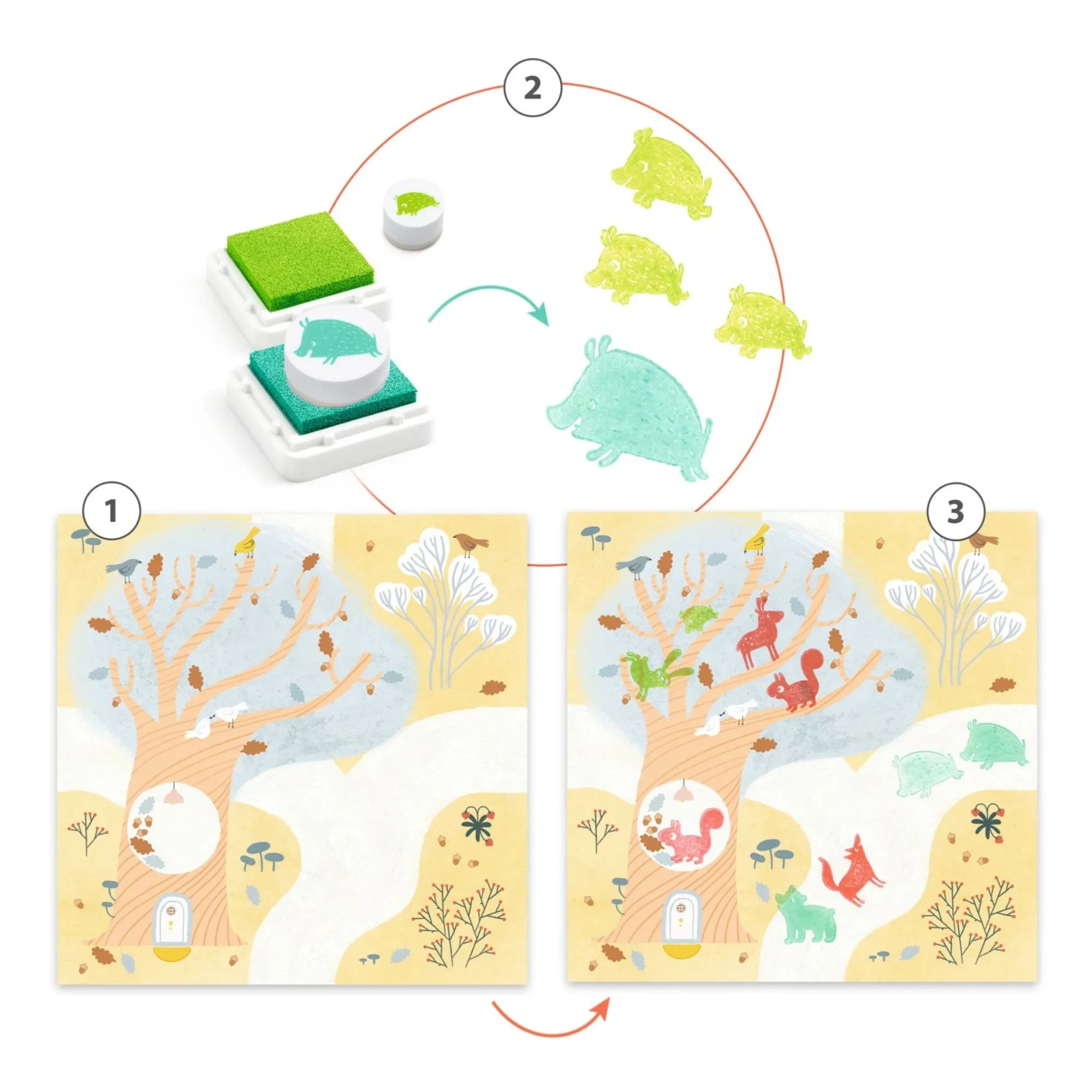 Djeco - Animal Stamp Activity Set