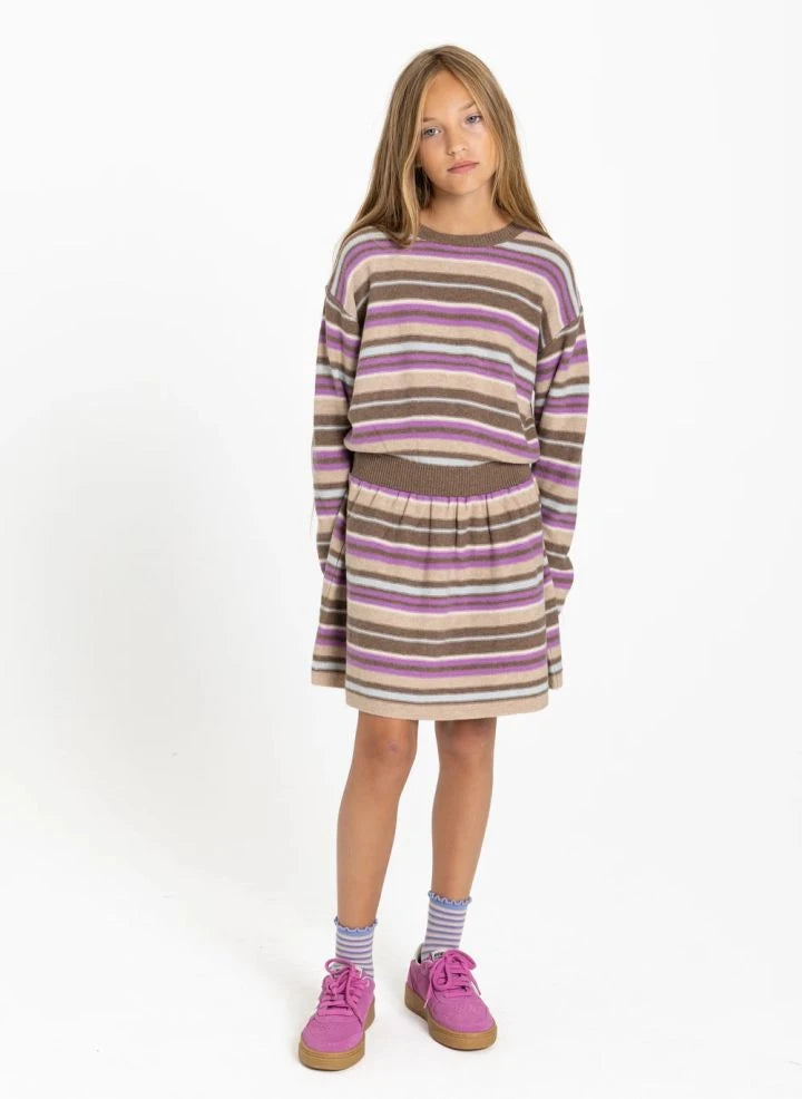 Smallable Kid - Lya Striped Wool Dress | Pink