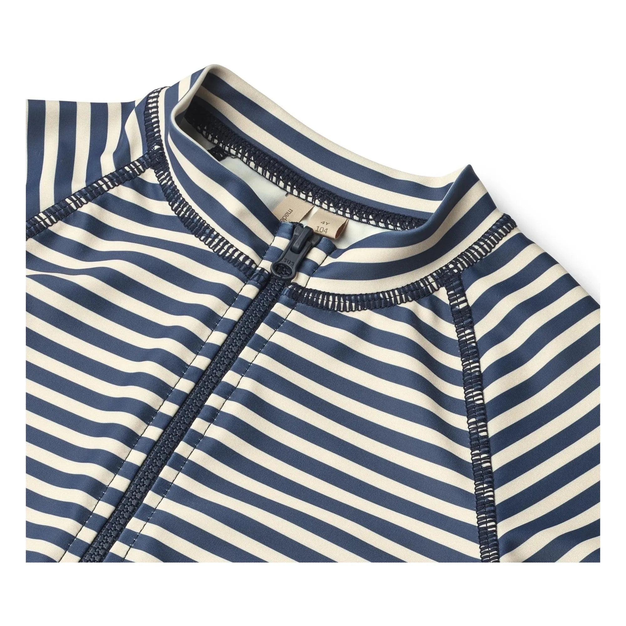 Wheat - Bathing Suit with Stripes Made from Recycled Fibers | Dark Blue