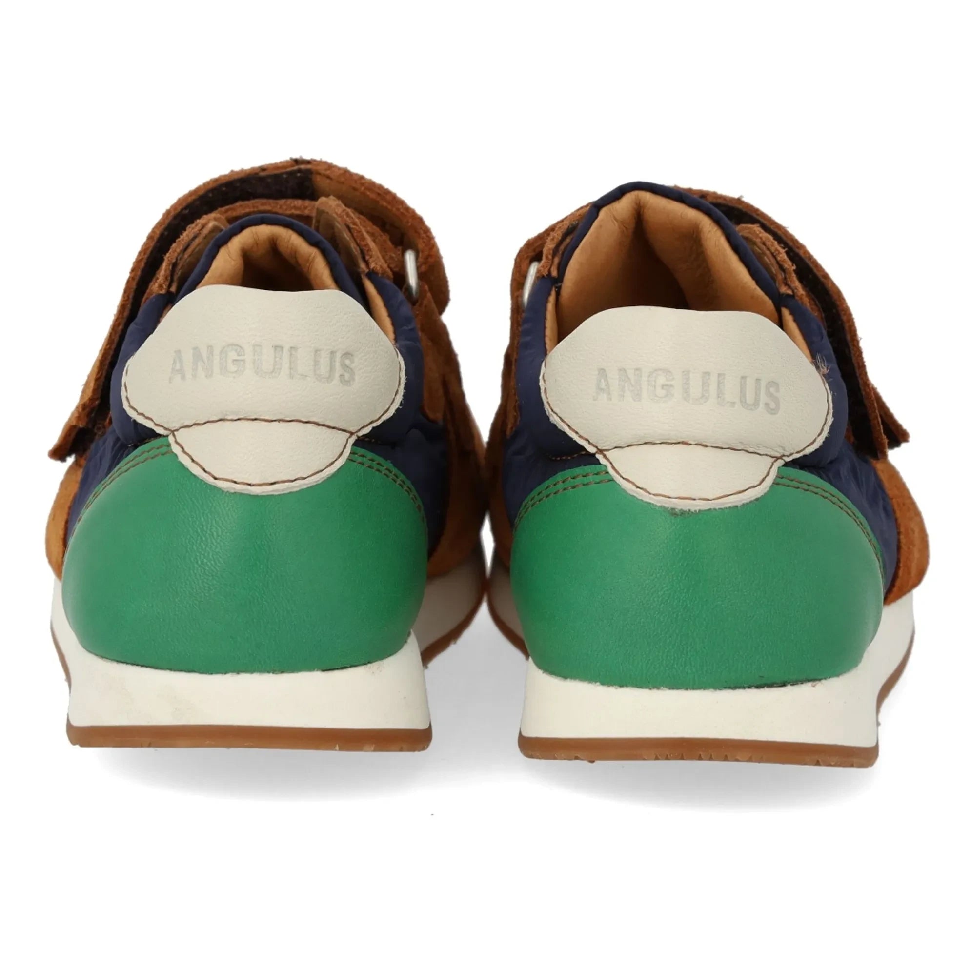 Angulus - Double Scratch Color Block Suede Sneakers | Kamel