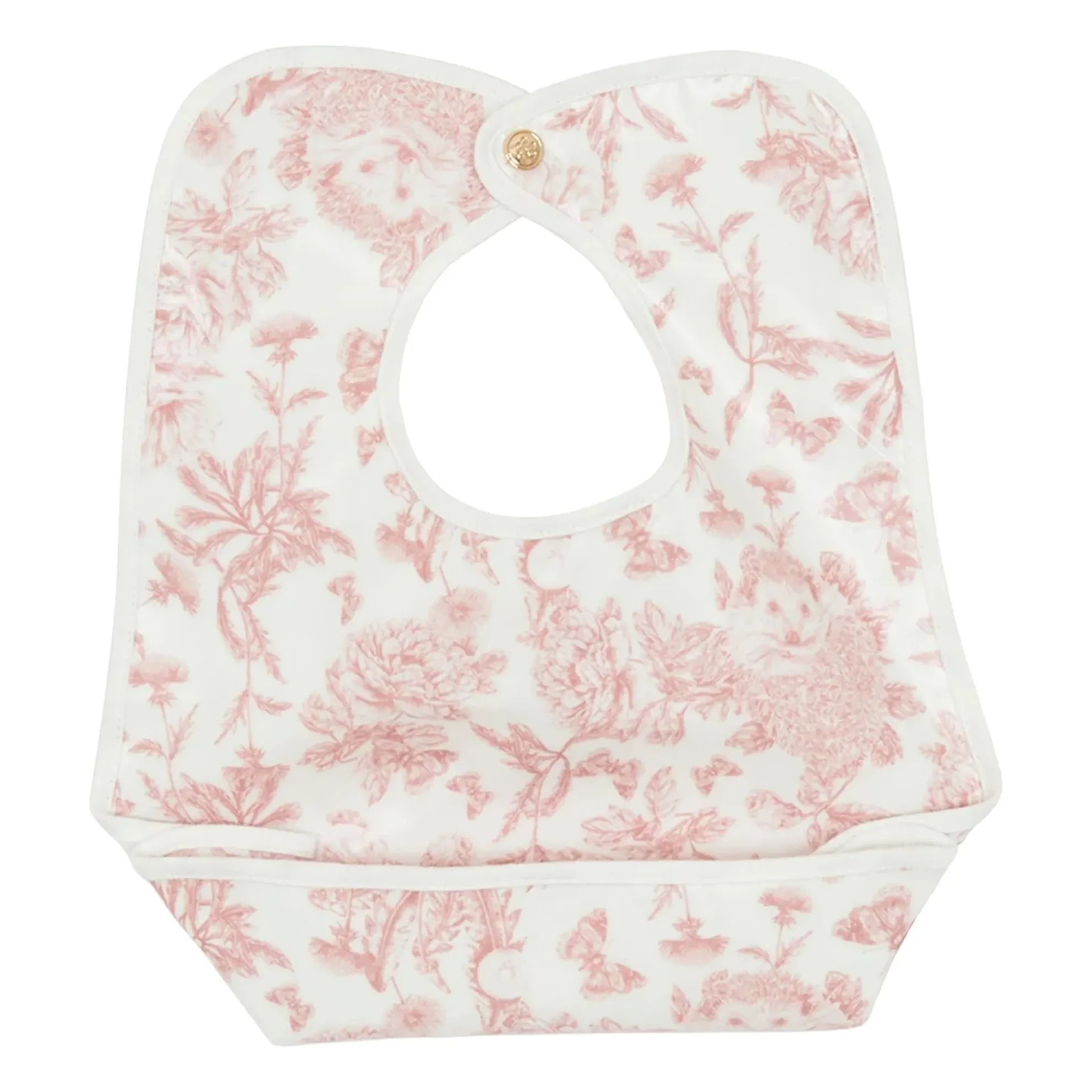 Tartine et Chocolat - Front bib with Toile de Jouy print | Peach
