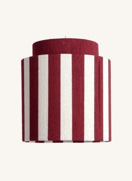 Present Time - Vienna Striped Pendant Lamp | Burgundy