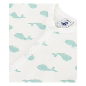 Petit Bateau - Whale Romper Pajamas | White
