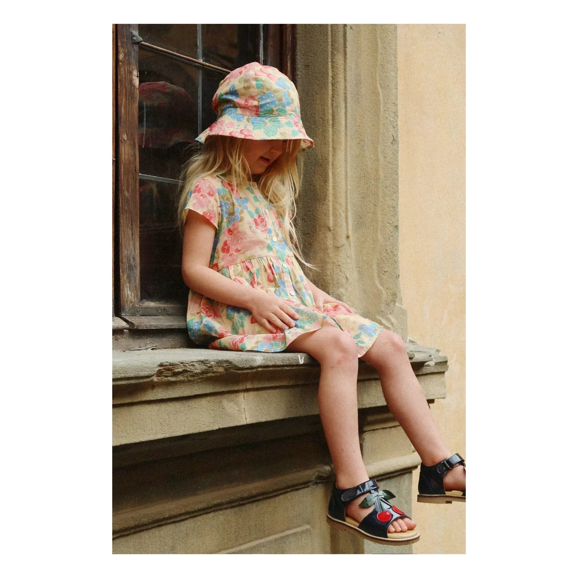 Konges Sløjd - Pacey Floral Pattern Organic Cotton Hat | Beige
