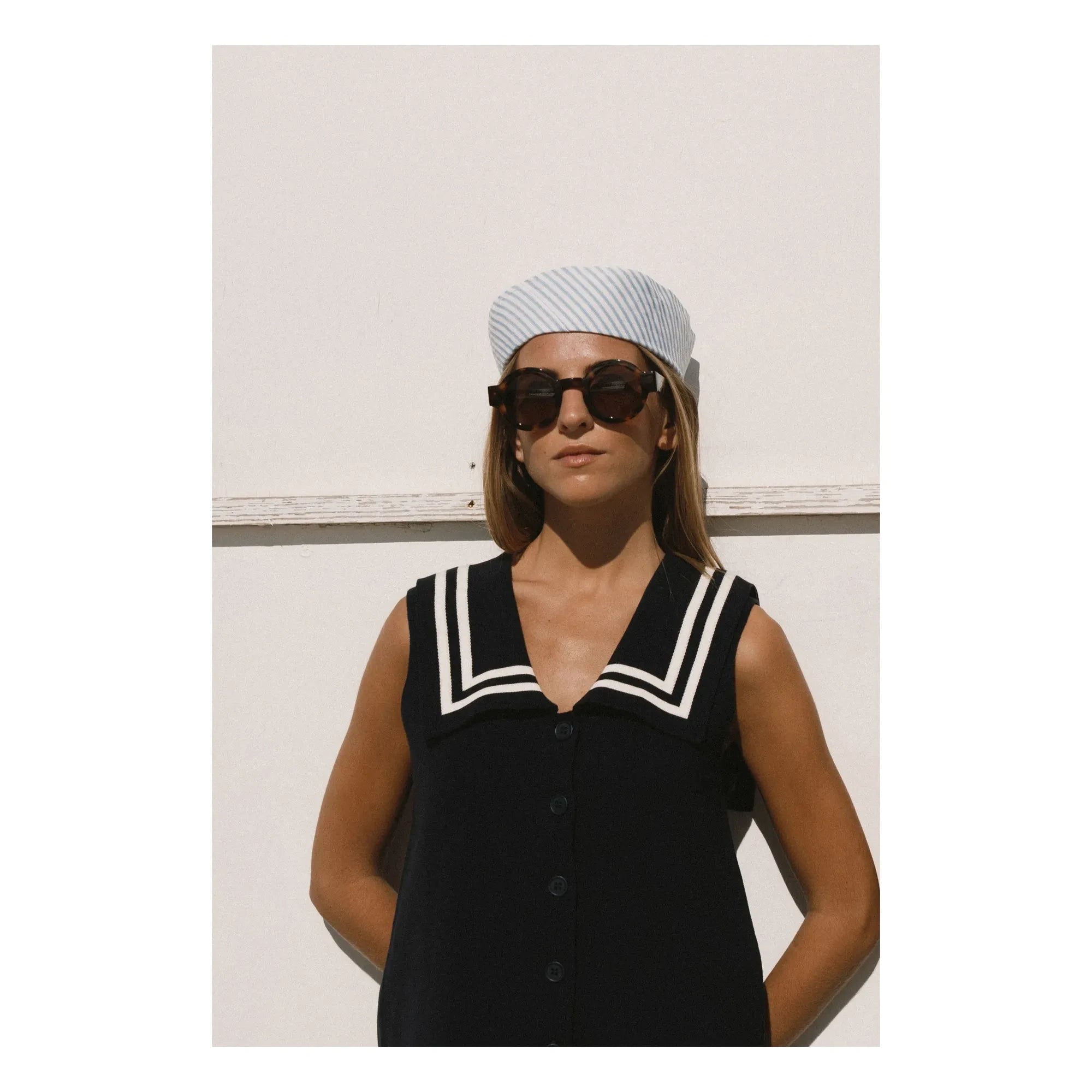 The Tiny Big Sister - Sailor Cotton Blouse | Navy Blue