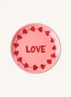 Rice - "Love" Pink Ceramic Dessert Plate