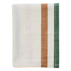 Madam Stoltz - Striped Cotton Kitchen Towel | Pumpkin