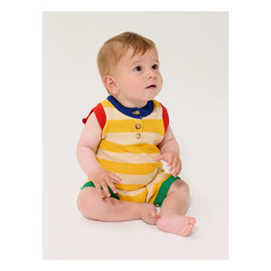 Bobo Choses - Striped Organic Cotton Knit Jumpsuit | Yellow