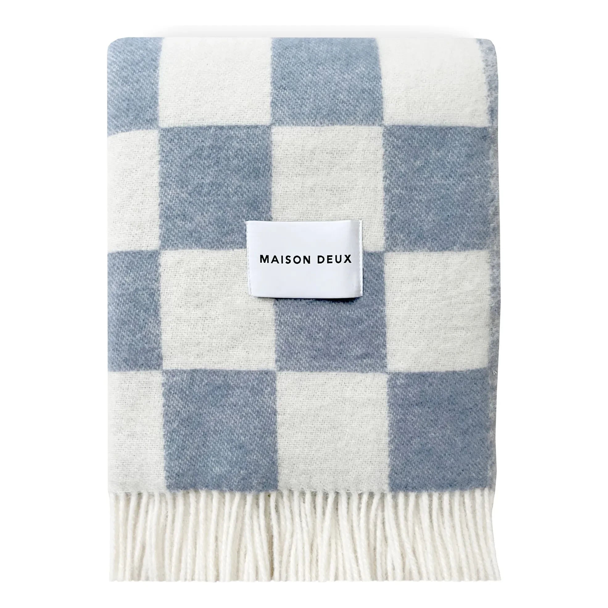 Maison Deux - Damier Wool Blanket | Blue