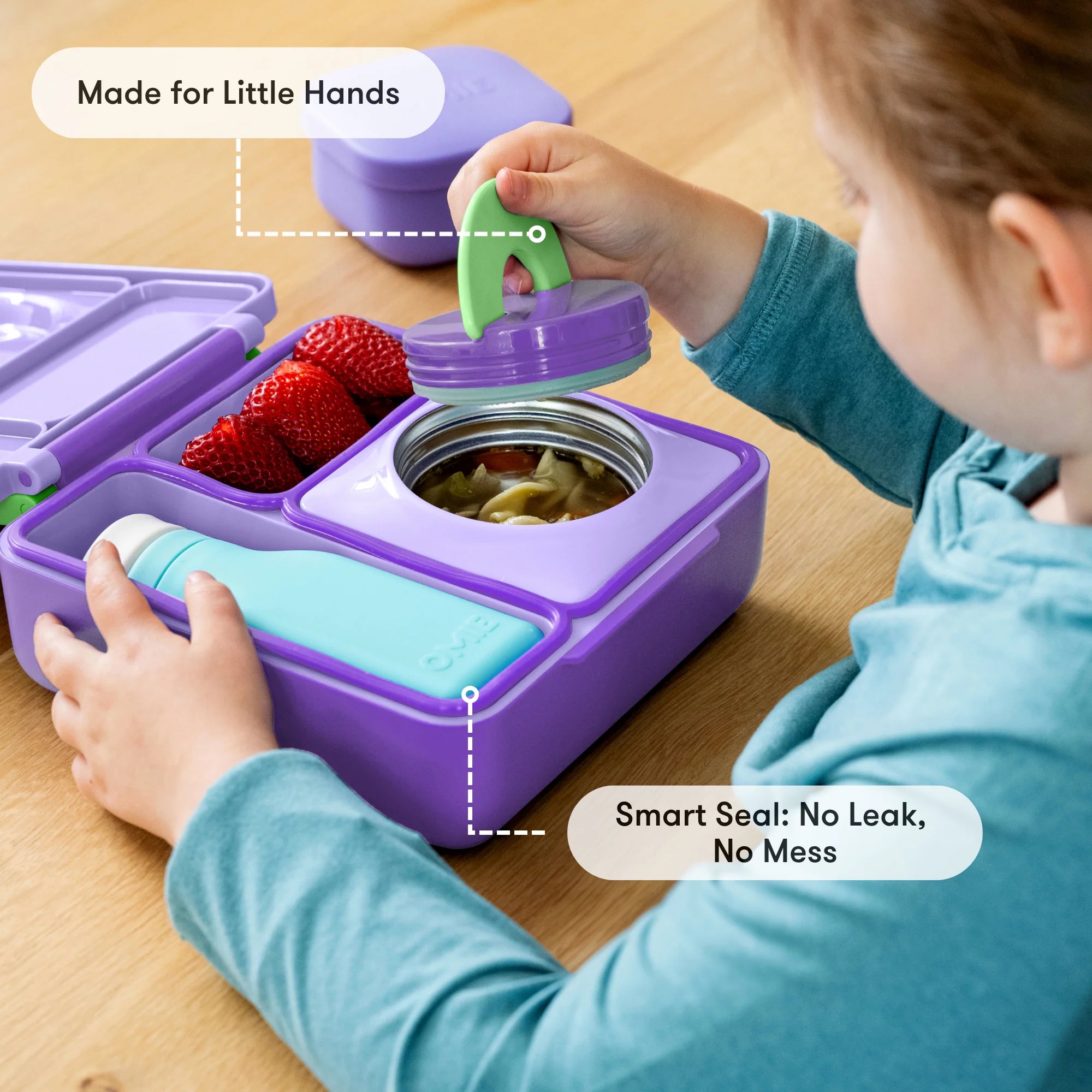 Omiebox - Heat Insulated Lilac Purple Bento Lunch Box