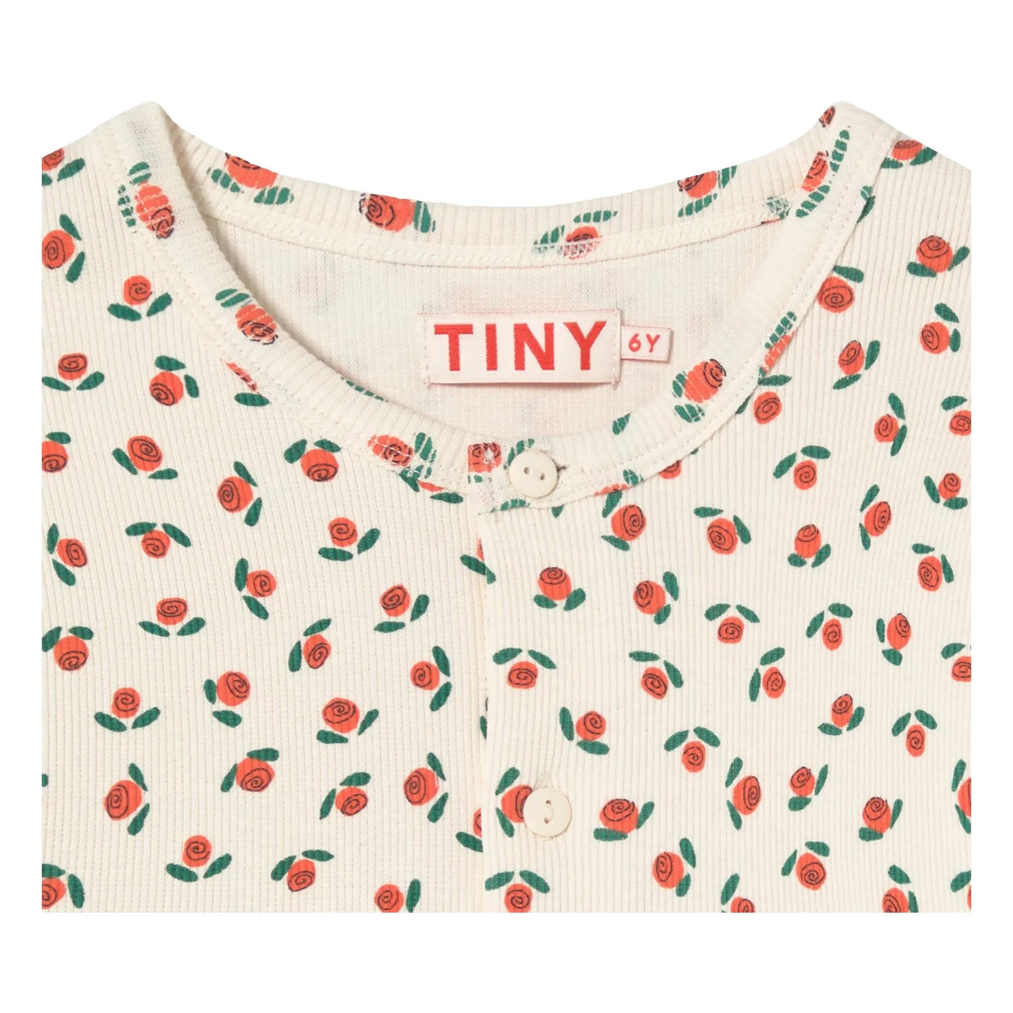 Tinycottons - Ribbed Tank Top Roses Organic Cotton | White