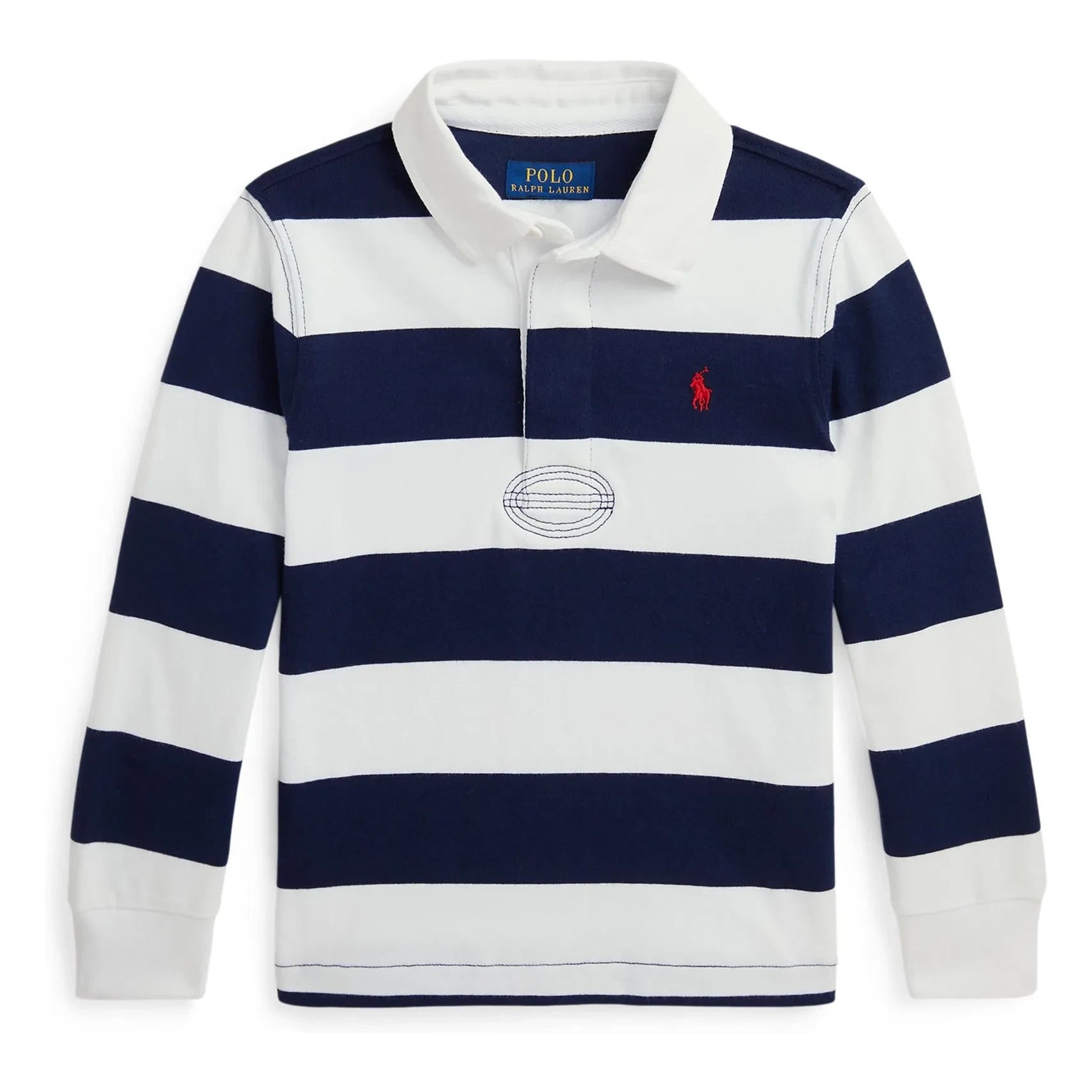 Ralph Lauren - Long Sleeve Striped Rugby Polo Shirt | Navy